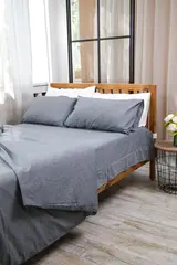 Комплект постельного белья Soft Care темно-серый двуспальный  - фото 2