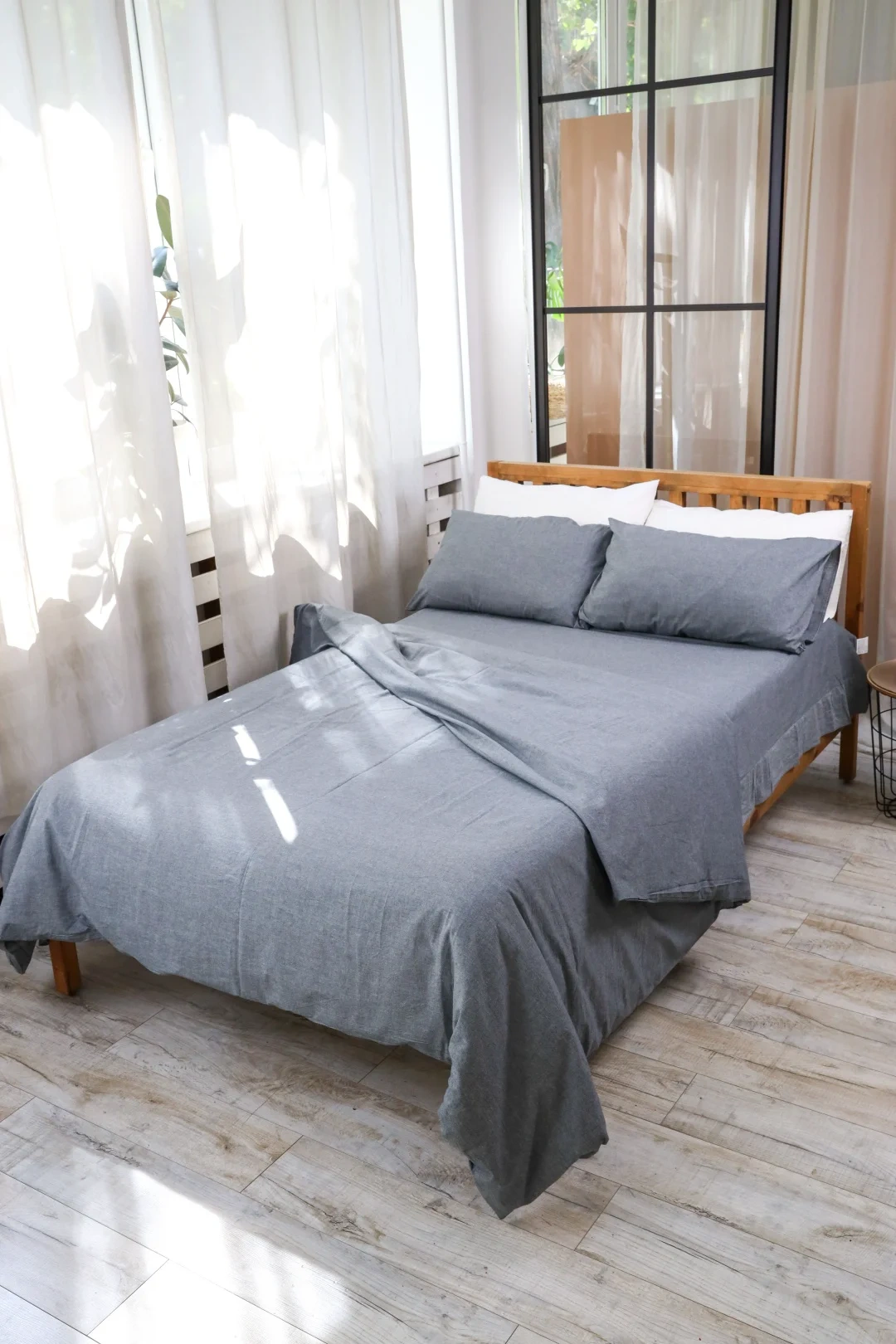 Комплект постельного белья Soft Care темно-серый двуспальный  - фото 3