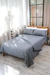 Комплект постельного белья Soft Care темно-серый двуспальный  - фото 3