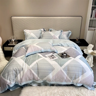 Комплект постельного белья Apollo Bedding Tencel blue Abstractions 