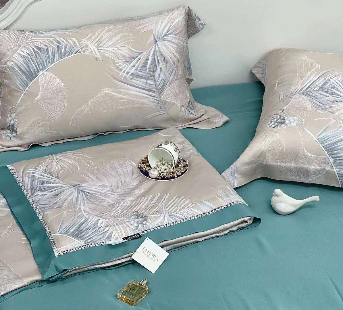 Комплект постельного белья Apollo Bedding Sweet Home Tencel Light Green 2 СП бирюзовый 