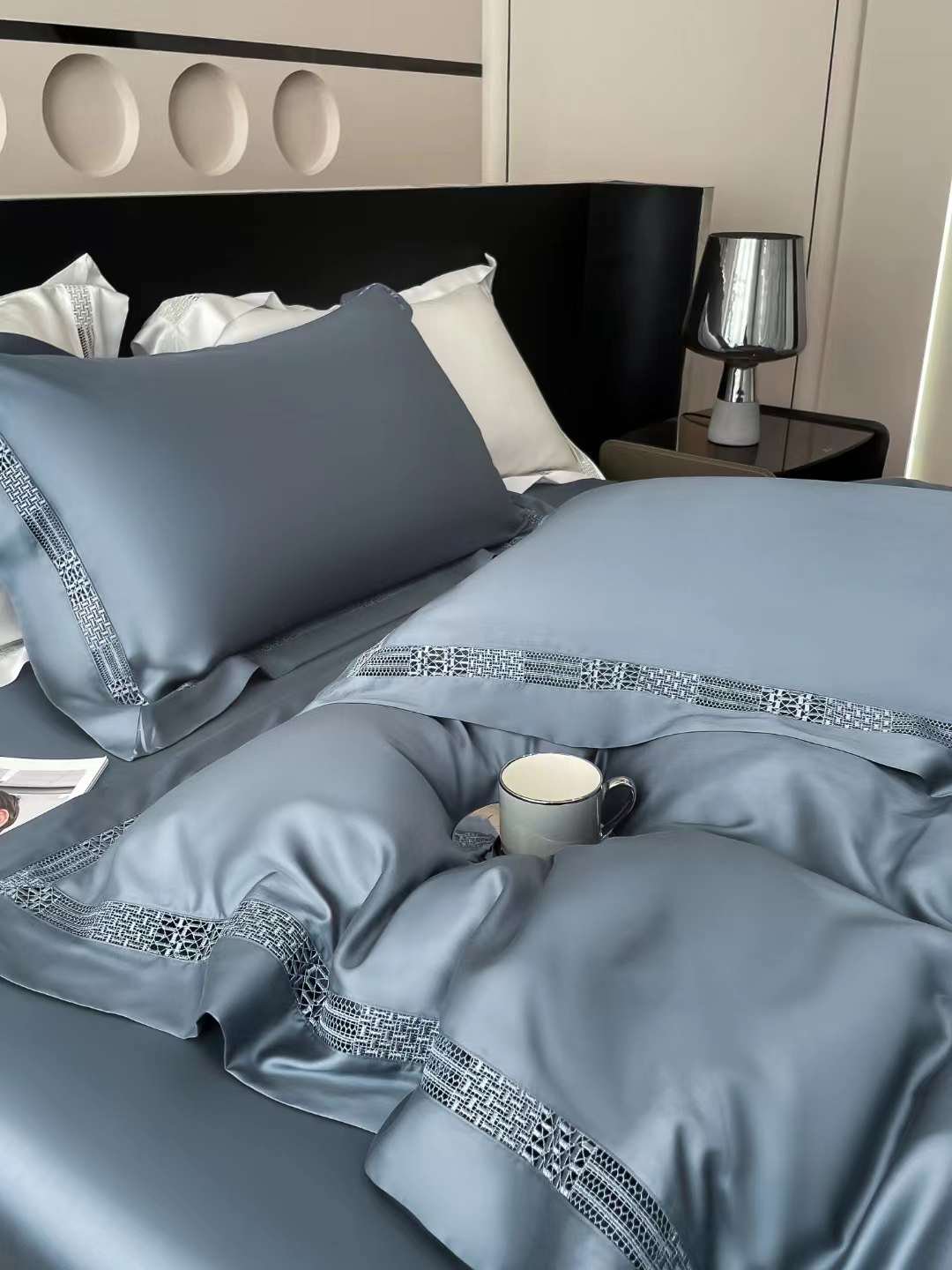 Комплект постельного белья Apollo Bedding HM Tencel Blue двуспальный  Комплект постельного белья Apollo Bedding HM Tencel Blue двуспальный