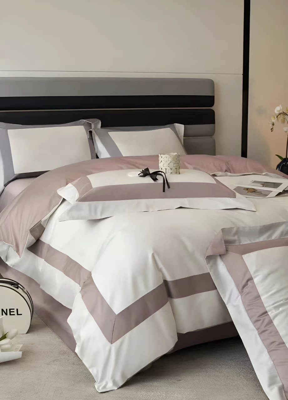 Комплект постельного белья Apollo Bedding White Pink двуспальный 