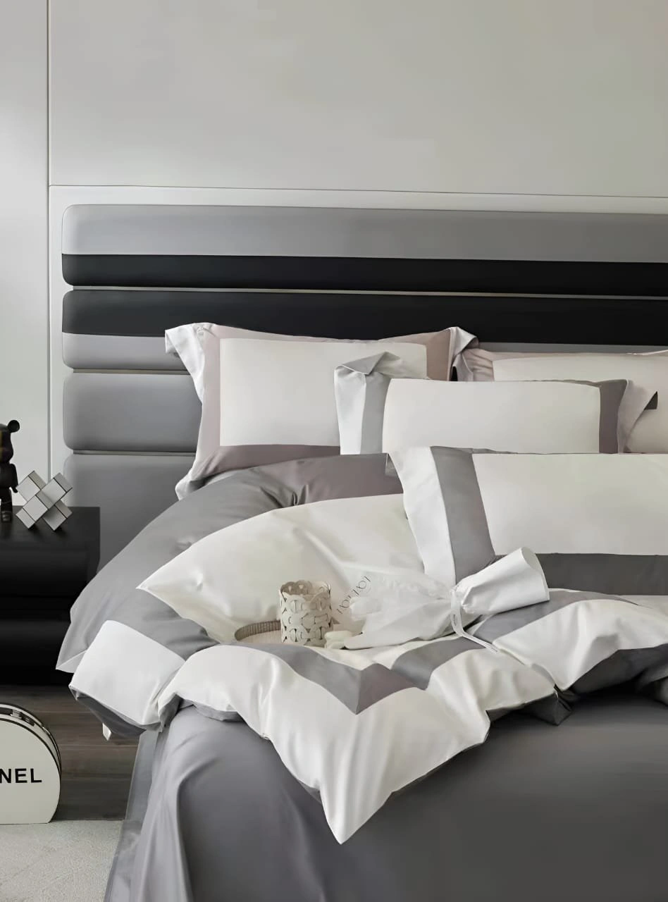 Комплект постельного белья Apollo Bedding White Grey двуспальный 
