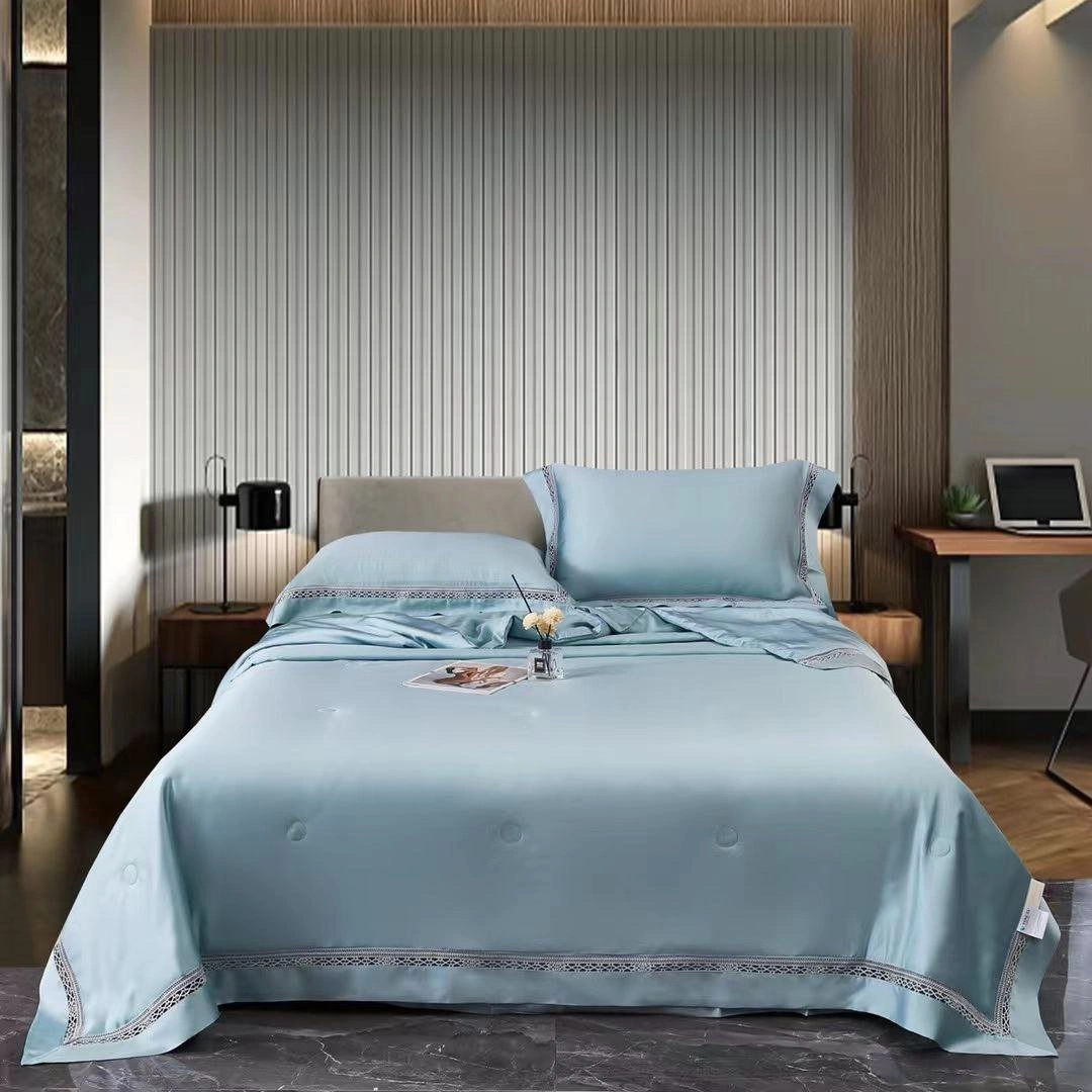 Набор постельного белья с одеялом Apollo Bedding Tencel Blumarine Blue 