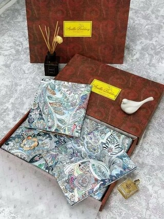 Комплект постельного белья Apollo Bedding Etro Grey-Blue полуторный 