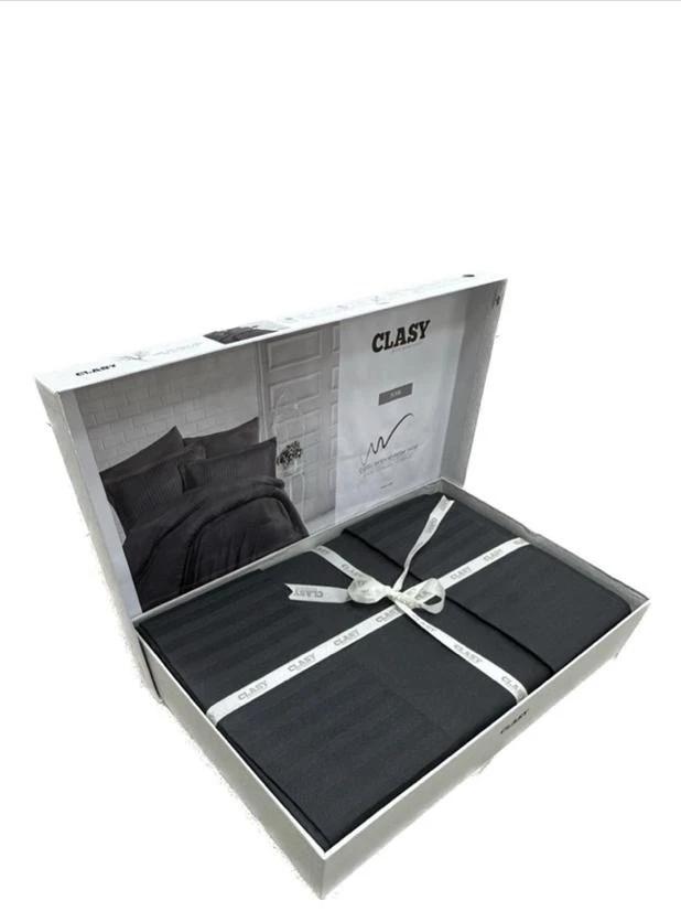 Комплект CLASY Smoked 2-спальный хлопок, страйп-сатин, 4 наволочки: 50x70 см, 70x70 см  - фото 3