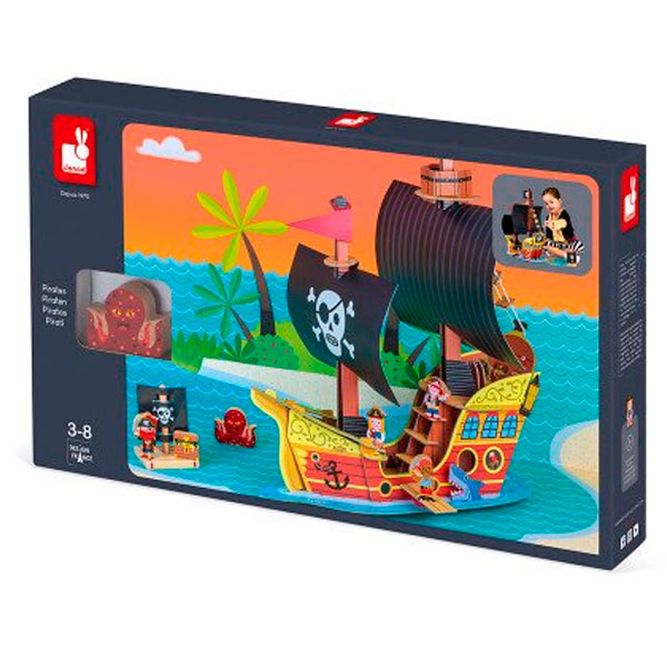 Игровой набор Janod Корабль пиратов 3D J08579 