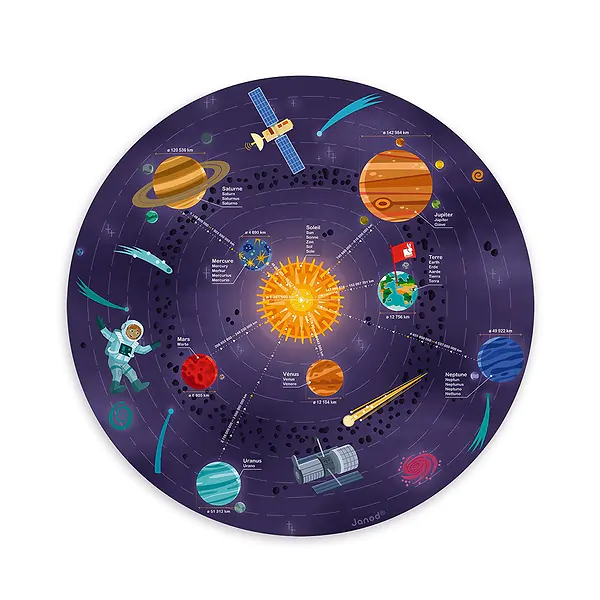 Игровой набор Janod J05462 Магнитная карта "Солнечная система"
