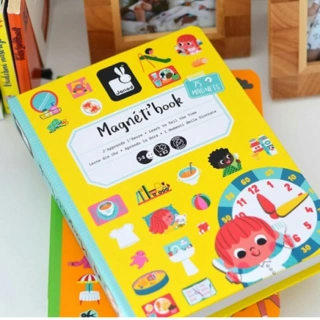 Игровой набор Janod J02724 Магнитная книга "Учимся называть время"