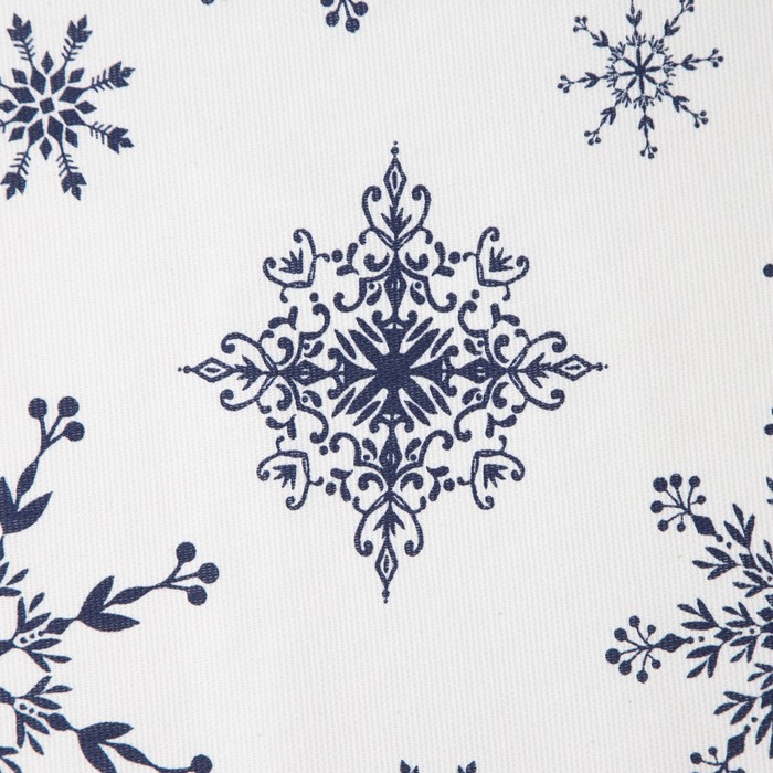 Скатерть "Доляна" Синие снежинки 220х149 см, 100% хлопок, 164 г/м2 