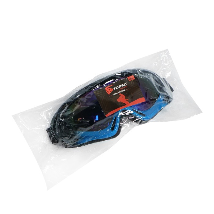 Очки для езды на мототехнике Torso, с доп. вентиляцией, стекло хамелеон, черно-синие 