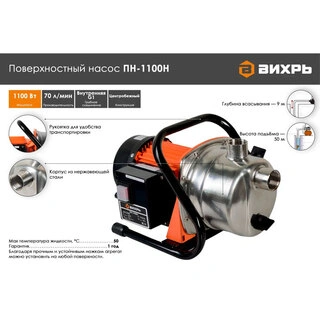 Поверхностный насос Вихрь ПН-1100Н