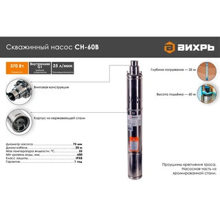 Насос скважинный Вихрь СН-60 В