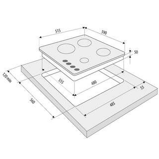 Газовая варочная поверхность Krona Calore 60 BL