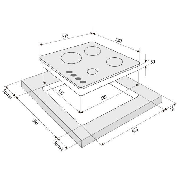 Газовая варочная поверхность Krona Ardore 60 BL - фото 2