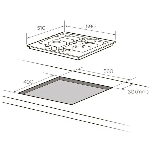Газовая варочная поверхность Midea MG606B - фото 2