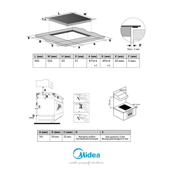 Стеклокерамическая варочная поверхность Midea MCH-B9052OG - фото 4
