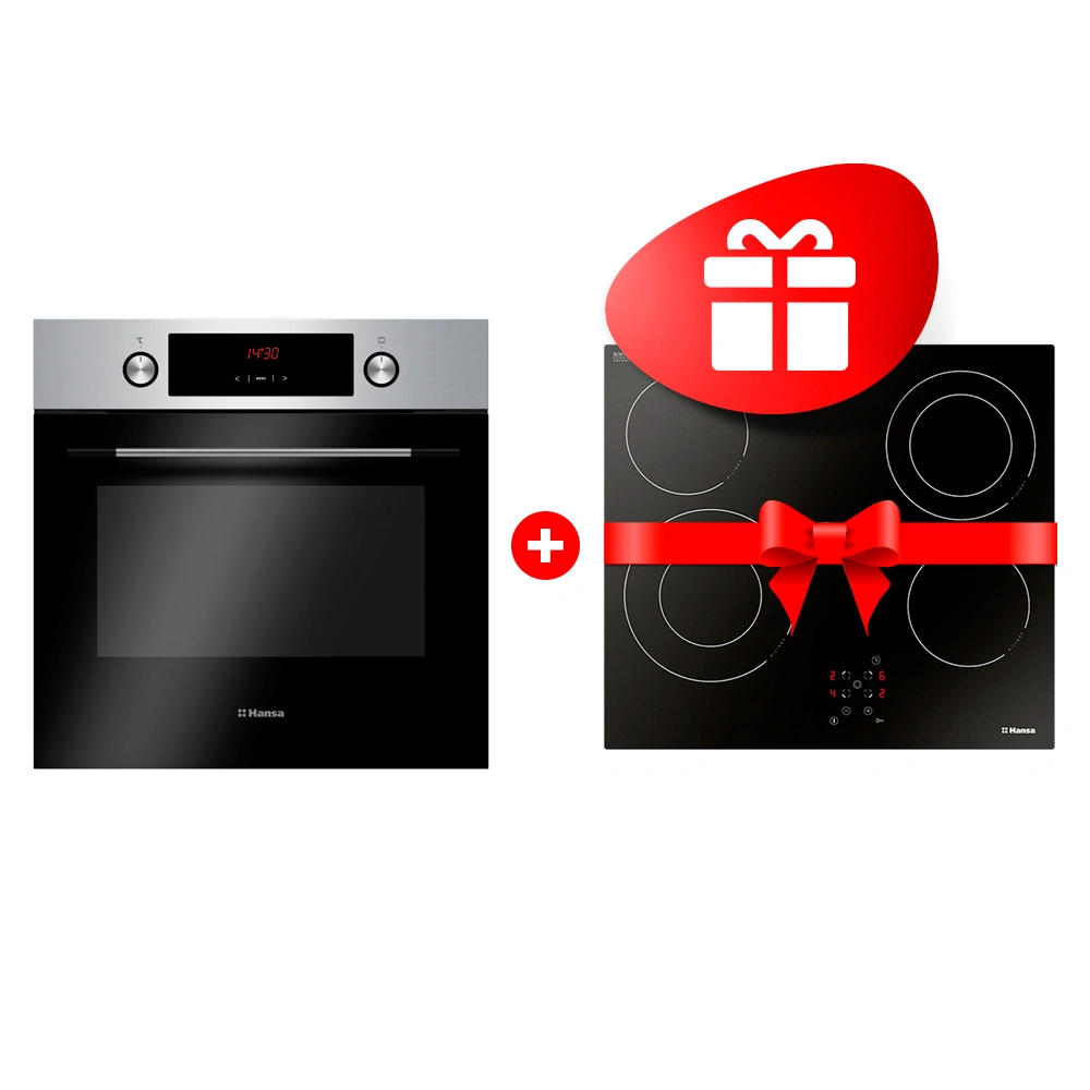 Комплект Электрическая варочная поверхность Hansa BHC66506 + Встраиваемый духовой шкаф Hansa BOEI68441 