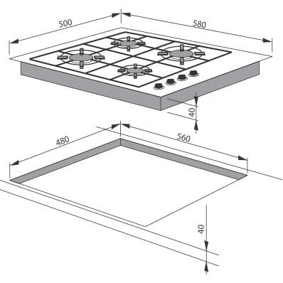 Газовая варочная поверхность Hansa BHGI 62017 - фото 3