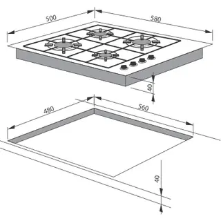Газовая варочная поверхность Hansa BHGI 62017
