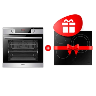 Комплект Электрическая варочная поверхность Hansa BHC66206 + Встраиваемый духовой шкаф Hansa BOEIS694097 