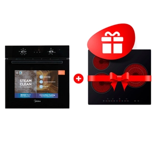 Комплект Стеклокерамическая варочная поверхность Midea MCH-B632C + Встраиваемая духовка Midea MO67000GB 