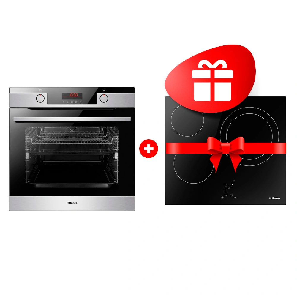 Комплект Электрическая варочная поверхность Hansa BHC66206 + Встраиваемый духовой шкаф Hansa BOEIS696022 