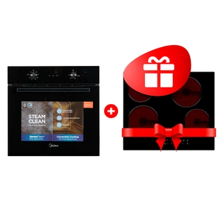 Комплект Стеклокерамическая варочная поверхность Midea MCH-B641C + Встраиваемая духовка Midea MO67000GB 