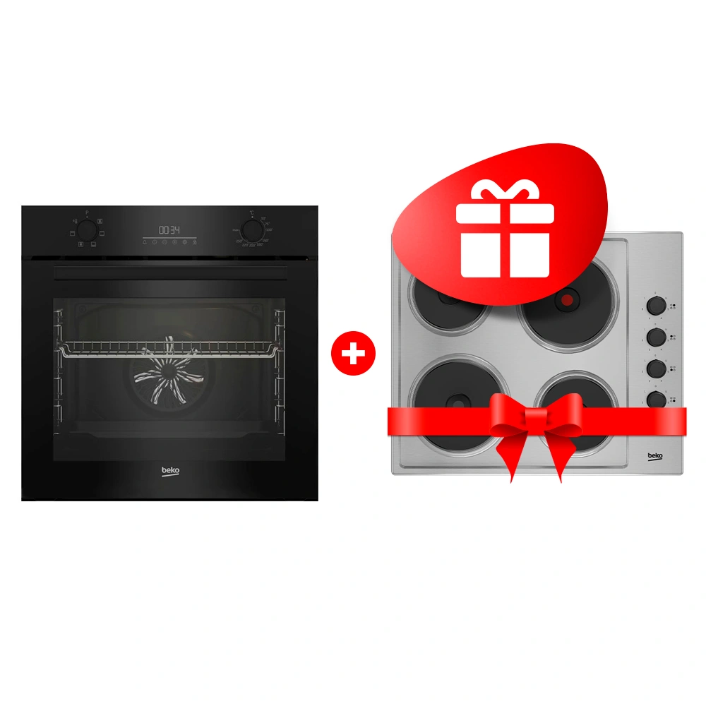 Жиынтық Beko электр пісіру беті HIGE 64100X + Встраиваемый духовой шкаф Beko BBIE17300B 