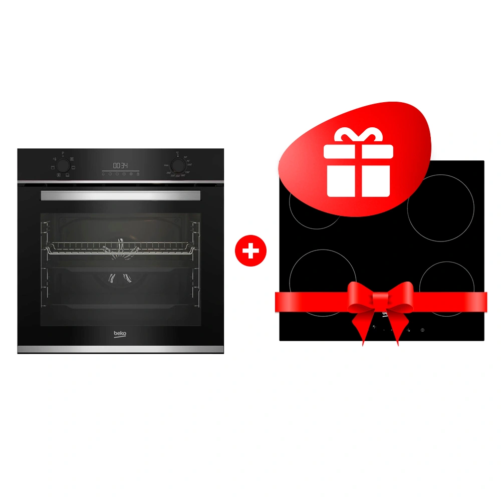 Жиынтық Beko электр пісіру беті HIC 64400 E + Встраиваемый духовой шкаф Beko BBIE133002XD 
