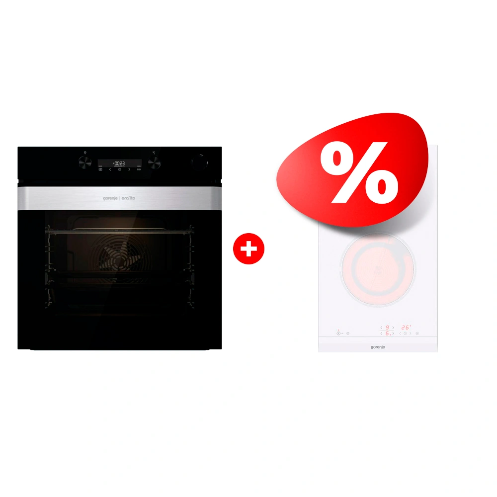 Комплект Электрическая варочная поверхность Gorenje ECT322WCS + Встраиваемый духовой шкаф Gorenje BSA6737ORAB 