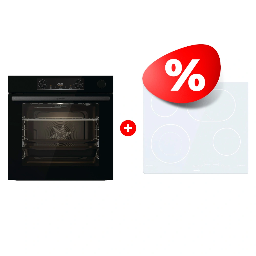 Жиынтық Gorenje электр пісіру беті ECT643SYW + Gorenje кіріктірілетін электр пеші BSA6737E15BG 