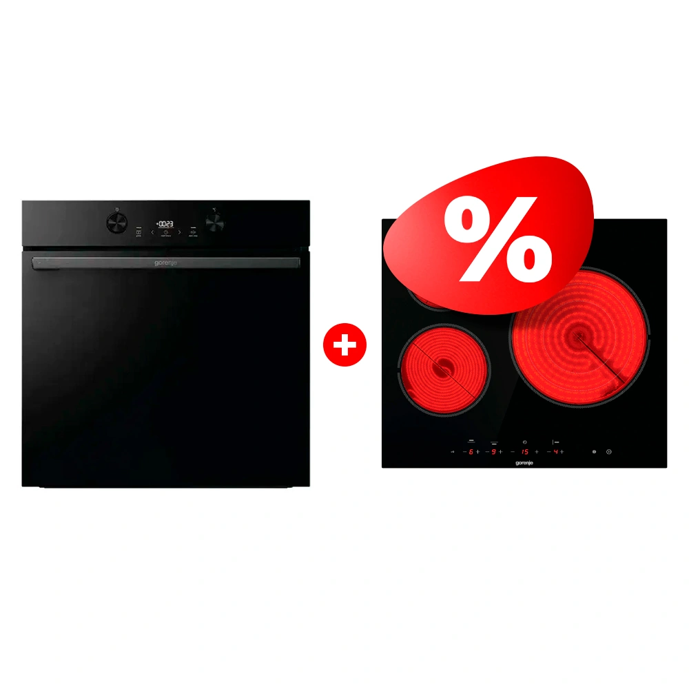 Комплект Электрическая варочная поверхность Gorenje ECT63ASC + Встраиваемый духовой шкаф Gorenje BOS6737E05DBG 