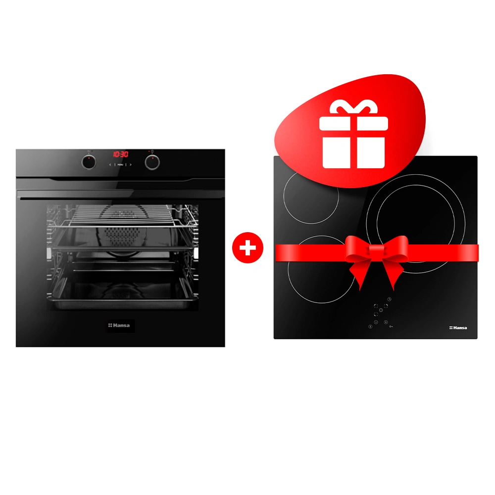 Комплект Электрическая варочная поверхность Hansa BHC66206 + Встраиваемый духовой шкаф Hansa BOES684603 