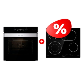 Жиынтық Gorenje электр пісіру беті ECT643SYB + Gorenje кіріктірілетін электр пеші BSA6737ORAB 