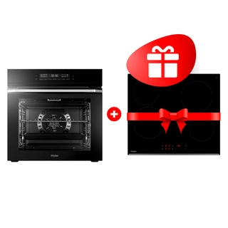 Комплект Стеклокерамическая варочная поверхность Haier HHY-C64RVB + Встраиваемый духовой шкаф Haier HOQ-F5AAGB 