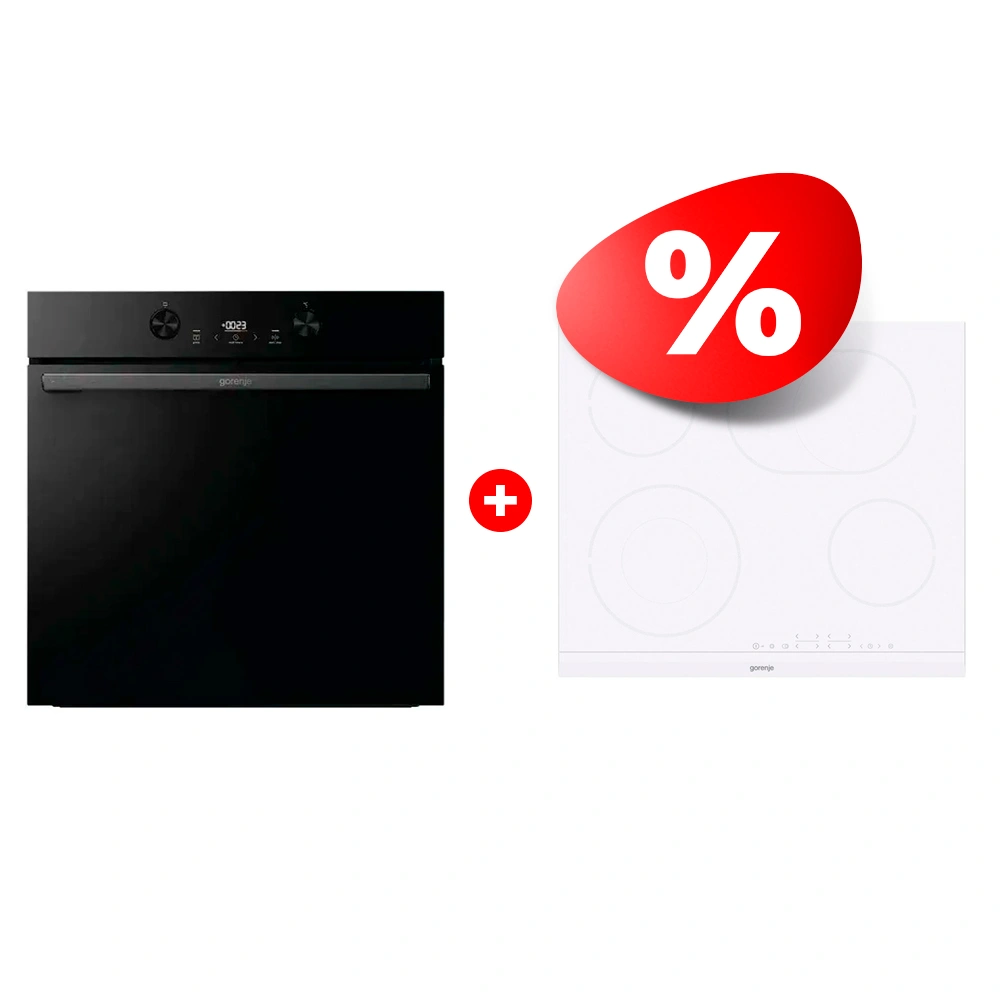Жиынтық Gorenje электрлік пісіру беті ECT643WCSC + Встраиваемый духовой шкаф Gorenje BOS6737E05DBG 