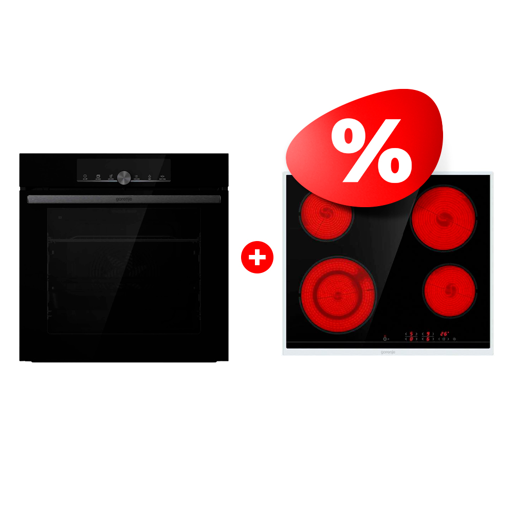 Комплект Электрическая варочная поверхность Gorenje ECT641BX + Встраиваемый духовой шкаф Gorenje BOS6747A01BG 