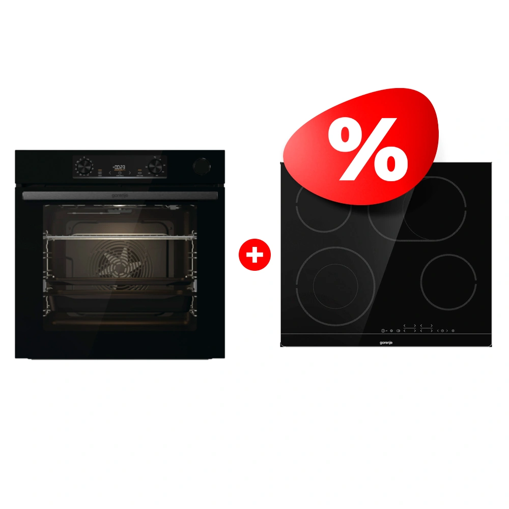 Жиынтық Стеклокерамическая варочная панель Gorenje CT43SC + Gorenje кіріктірілетін электр пеші BSA6737E15BG 