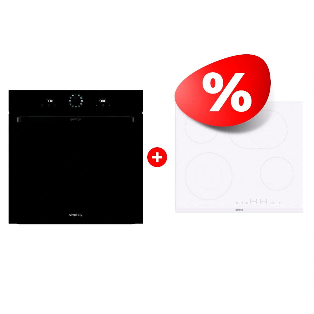 Жиынтық Gorenje электрлік пісіру беті ECT643WCSC + Встраиваемый духовой шкаф Gorenje BOS6737SYB 
