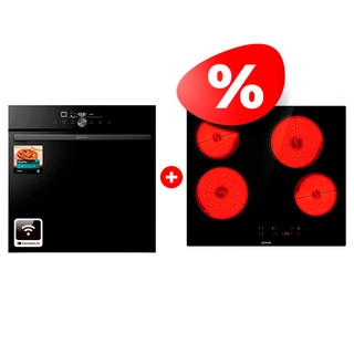 Комплект Стеклокерамическая варочная панель Gorenje ECT64BSCE + Встраиваемый духовой шкаф Gorenje GO66E PIZZA350C 