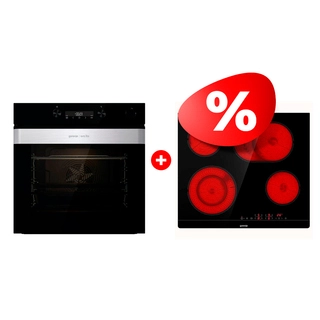 Жиынтық Gorenje электр пісіру беті ECT643BSC + Gorenje кіріктірілетін электр пеші BSA6737ORAB 