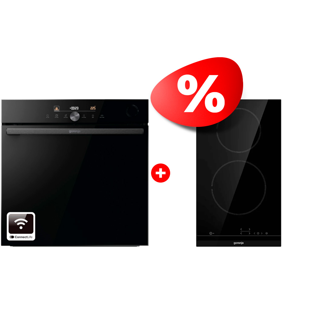 Комплект Электрическая варочная панель Gorenje ECT321BCSC + Встраиваемый духовой шкаф Gorenje BPSA6747DGWI 