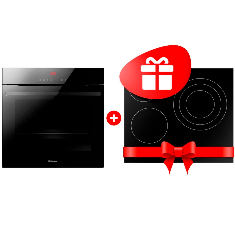 Жиынтық Hansa шыны керамикалық электр беті BHC66216 + Встраиваемый духовой шкаф Hansa BOEB697688 
