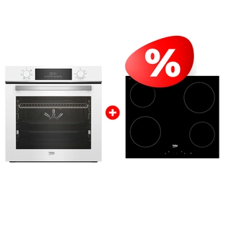 Жиынтық Beko электр пісіру беті HIC 64400 E + Встраиваемый духовой шкаф Beko BBIE18300W 