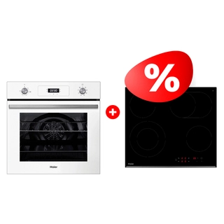 Жиынтық Haier шыны керамикалық плитасы HHY-C64ROVB + Haier кіріктірілетін пеші HOD-P08TGW 