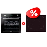 Комплект Электрическая варочная поверхность Candy CH64CCB + Встраиваемый духовой шкаф Candy FCT615NXL 