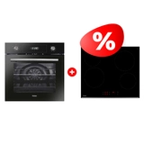 Комплект Стеклокерамическая варочная поверхность Haier HHY-C64RVB + Встраиваемый духовой шкаф Haier HOD-PM08TGB 