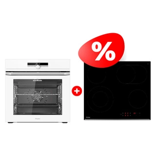 Комплект Стеклокерамическая варочная поверхность Haier HHY-C64ROVB + Встраиваемый духовой шкаф Haier HOQ-F6CASGW 